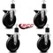 Service Caster 5'' Phenolic Swivel 1-7/8'' Expanding Stem Caster Set with Brake, 4PK SCC-EX20S615-PHR-PLB-178-4 - alternate 3